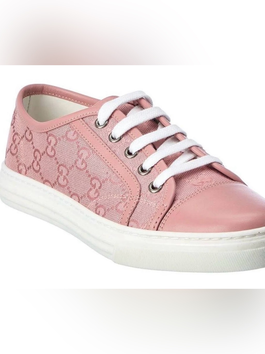 Gucci Pink Low-Top Gg Monogram Sneaker